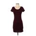 Casual Dress - Bodycon Scoop Neck Short sleeves: Red Dresses - Women's Size Small