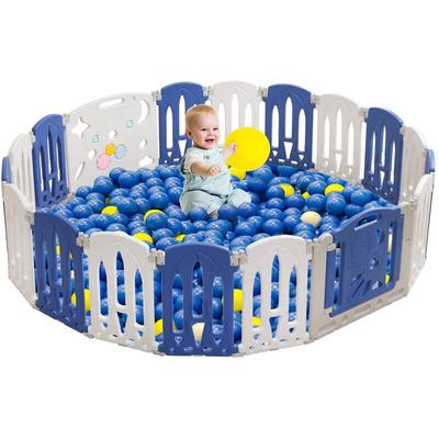 Naizy - Laufstall Baby 16+2 faltbar Laufgitter mit Spielzeugtafel & Türtafel Krabbelgitter