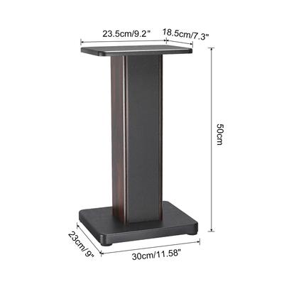 1 Pair Wood Grain Speaker Stands 19.7" Small Speaker Stand Hollowed Stands - Dark Brown