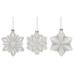 Set of 3 Clear Glass Snowflake Christmas Ornaments 5.25"