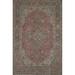 Distressed Tabriz Persian Vintage Area Rug Hand-Knotted Wool Carpet - 6'5" x 9'7"