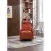 Swivel Rocking Chair Modern Accent Chairs with 1 Left Bag and Lounge Upholstered Swivel Glider Arm Chairs Sofa, Orange