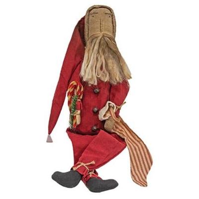 Father Christmas Doll With Candy Canes & Stocking - 4.50"L x 3"W x 24"H