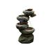 24" LED Lighted Natural Gray 4-Tier Stone Tabletop Fountain