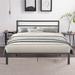 Queen Size Modern Style Metal Bed Frame with Headboard and Strong Steel Metal Structure