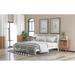 King size Wooden Platform bed with horizontal Strip Hollow Shape and Headboard, Footboard