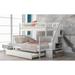 Safety for Kids Twin over Full Bunk Bed with Trundle and Staircase,Storage Cubbies