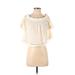 lost & wander Short Sleeve Blouse: Ivory Solid Tops - Women's Size Small