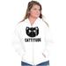 Cattitude Funny Cat Ladies Pet Lovers Zip Hoodie Sweatshirt Women Brisco Brands 2X