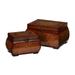 Nearly Natural 2pc Brown Decorative Lacquered Wood Chest Set (Adult)