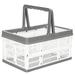 Creative Household Plastic Storage Basket Desktop Sundry Hand Carry Storage Basket Foldable Desktop Organizer for Home (White)
