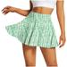 ZQGJB Pleated Tennis Skirt for Women with Pockets Shorts Casual Summer Printed High Waisted Golf Skirts Workout Running Sports Athletic Skort Green M