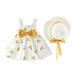 Sleeveless Princess Dresses Hat Baby Girls Outfits Dot Kids Toddler Bow Girls Outfits&Set Cute Set Girl