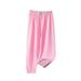 Caveitl 9-10 Years Toddler Kids Baby Girls Fashion Cute Sweet Ice Silk Wide Leg Pants Trousers Pants Leggings Full Length Pants Leggings Hot Pink