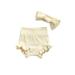 IZhansean Infant Baby Girls Bloomers Diaper Cover High Waist Elastic Ruffle Shorts Solid Color Underwear Headbands Set Camel 0-3 Months
