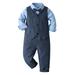 LAPAKIDS Toddler Boy Formal Outfits 3PCS Kids Boy Gentleman Suit Bow Tie Shirt + Vest + Pants Clothes Sets 2-3T