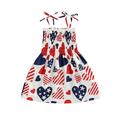 IZhansean Toddler Baby Girl 4th of July Dress Strap American Flag Dress Summer Little Girls Independence Day Outfits White Heart 2-3 Years