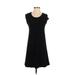 Enza Costa Casual Dress - A-Line Scoop Neck Short sleeves: Black Print Dresses - Women's Size X-Small