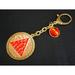 Feng Shui Import Hum Amulet Keychain for Protection Key Chain in Red/Yellow | 4 H x 2 W x 1 D in | Wayfair 2834