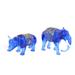 Bungalow Rose Feng Shui Royal Elephant & Cosmic Rhino Statue Resin in Blue/Gray/White | 5 H x 6 W x 4 D in | Wayfair