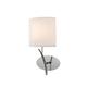 Eve Wall Lamp Switched 1 Light E27, Polished Chrome with White Oval Shade