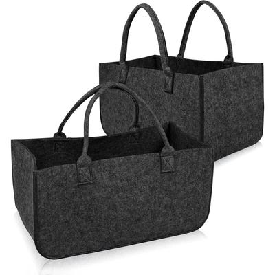 Filztaschen 2 Stück Kaminholztasche Filz, Faltbar Groß Kaminholzkorb Filztasche Shopper für Holz Image