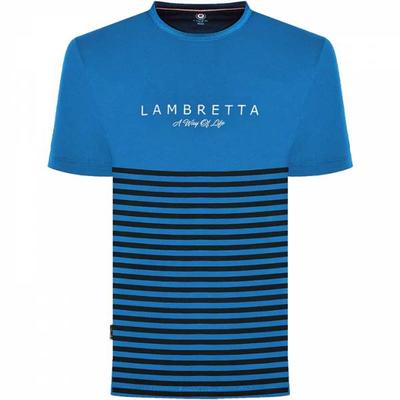 Lambretta Striped Herren T-Shirt SS0017-DK BLU