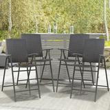 Iwicker Patio Rattan Folding Bar Stool Chairs Set of 4 Pieces Outdoor Metal Wicker Dining Chairs Brown