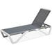 AngLink Adjustable Chaise Lounge Aluminum Outdoor Patio Lounge Chair All Weather Five-Position Recliner Chair for Patio Pool Beach Yard(Grey)