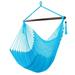 GZXS Hanging Rope Hammock Chair Swing - Caribbean-Style Extra Large Hanging Chair for Backyard and Patio - Sky Blue