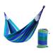 1Pc Double Thickened Canvas Swing Hammock Outdoor Camping Hanging Chair with Two Bind Ropes Bag Packing (280x150cm Blue)