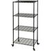 4 Shelf Garage Shelving Unit Metal Shelves with Wheels Heavy Duty Wire Rack Shelving (168 per Shelf) Utility Shelves for Kitchen Pantry Rack