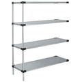 21 Deep x 48 Wide x 42 High 4 Tier Solid Stainless Steel Add-On Shelving Unit