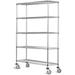 21 Deep x 60 Wide x 60 High 5 Tier Gray Wire Shelf Truck with 800 lb Capacity