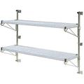 18 Deep x 72 Wide x 14 High Adjustable 2 Tier Solid Galvanized Wall Mount Shelving Kit