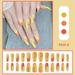 WNG Yellow Press on Nails Line French False Nail Patch Nail Kit Glitter Sequins Nail Stickers False Nail Tips