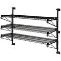 14 Deep x 42 Wide x 33 High Adjustable 3 Tier Black Wall Mount Shelving Kit