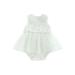 Infant Baby Girls Summer Romper Sleeveless V Neck Flower Heart Tulle Patchwork Bodysuit