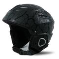 One-Piece Ultra-Light Adjustable Ski Riding Helmet Adult Children Shock-Absorbing Anti-Collision Warm Ski Helmet Black Stripe L