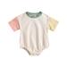 Christmas Deals! Borniu Baby Girl Baby Boy Clothes Toddler Kids Baby Boys Girls Fashion Cute Short Sleeve Splicing Print Casual Romper Clearance