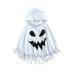 IZhansean Toddler Baby Boy Girl Halloween Hoodie Ghost Pumpkin Face Tassel Cosplay Cloak Costumes Cape Fancy Party Outfits White 18-24 Months