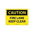 National Marker Caution Fire Lane Keep Clear 10X14 Rigid Plastic Caution Sign C489RB