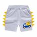 Caveitl 6-7 Years Summer Children s Casual Sports Shorts Capris Boys Embroidered Excavator Sports Pants Knitted Pants With Pocket Shorts Gray