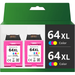 Compatible Color 64XL 64 XL High Yield Ink Cartridge Replacement for HP 7858 7855 7155 6255 6252 7120 6232 7158 7164 Printer - 2 Pack