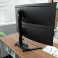 Atdec Freestanding Heavy Duty Dual Vertical Monitor Mount AWMS2BT75FSB