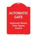 SignMission Designer Series Sign - Automatic Gate Approach Slowly Gate Opens Inward | Red & White 18 x 24 Heavy-Gauge Aluminum Architectural Sign | Made in the USA