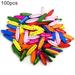 QILIN 100Pcs Colorful Pointed Signs Shape Wooden Buttons Clothing Sewing Accessory