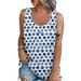 BallsFHK Women Summer Sleeveless Casual Floral Printed O-Neck T-Shirt Tops Blouse Women s Sleeveless Tops