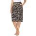 Plus Size Women's Liz&Me® Ponte Pencil Skirt by Liz&Me in Chai Latte Zebra (Size 3X)