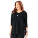 Plus Size Women's Soft-Touch Knit V-Neck Top by Catherines in Black (Size 0X)